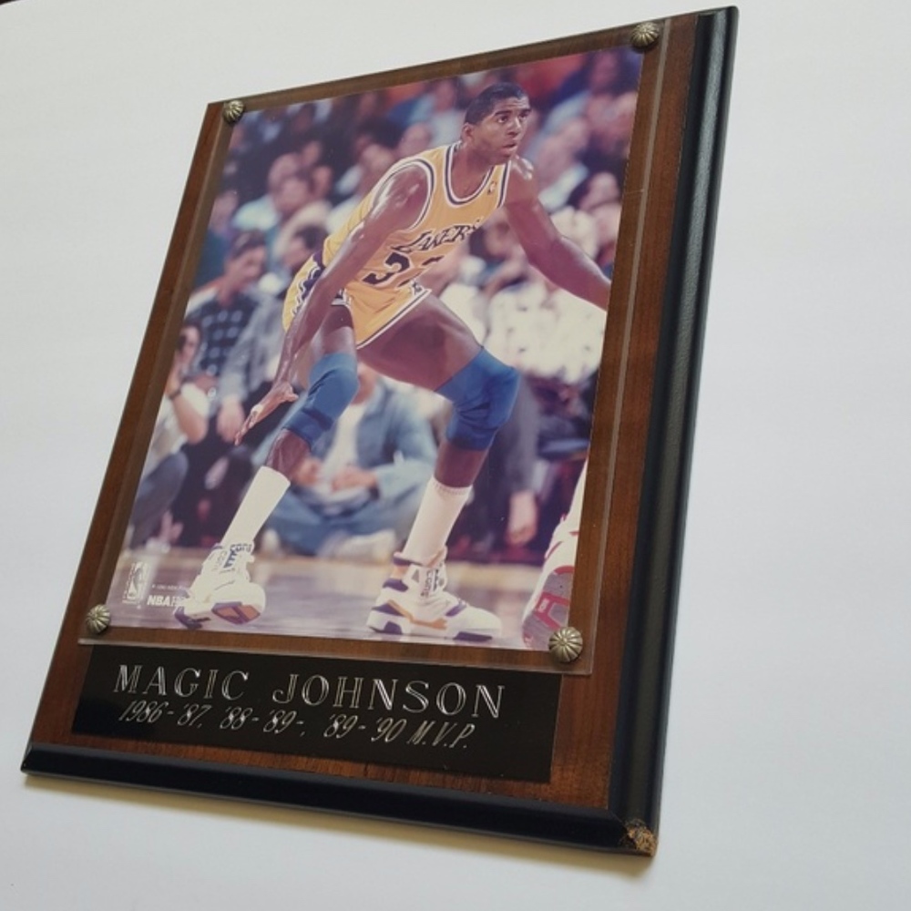 VTG Lakers Magic Johnson NBA HOOPS Framed Plaque - Picture 2 of 8
